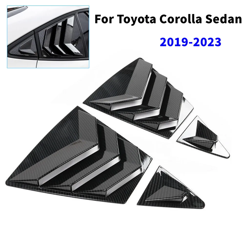 

2 шт. для Toyota Corolla Sedan 2019-2023, крышка жалюзи на заднее окно автомобиля, внешняя боковая накладка вентиляционного отверстия, аксессуары для совок