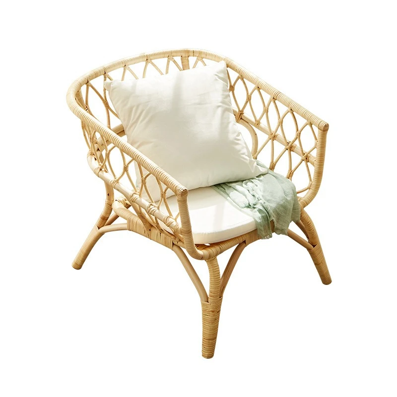 

Simple modern rattan back chair sofa chair Nordic home