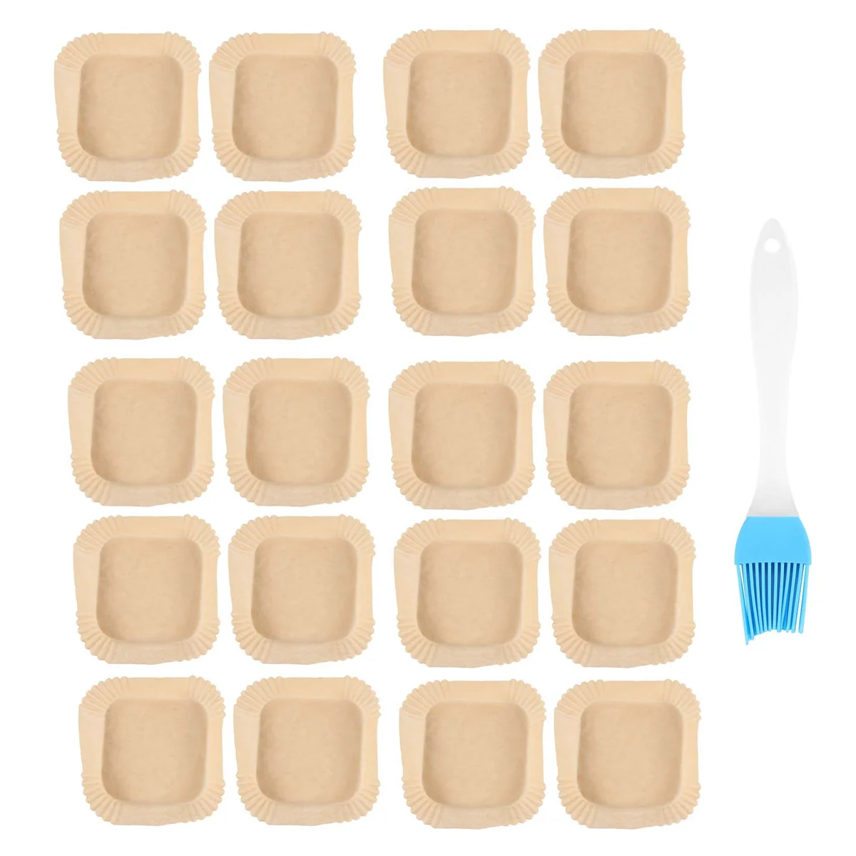 50Pcs Air Fryer Parchment Paper with Oil Brush Air Fryer Liners Square 6.3 Inch Disposable Baking Paper Air Fryer