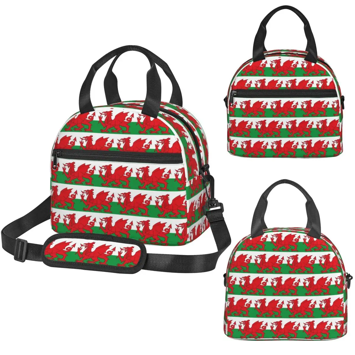 Flag Of Wales Welsh Dragon Insulated Lunch Bag for Kids School Cooler Thermal Box Tote Portable Lunch Boxes