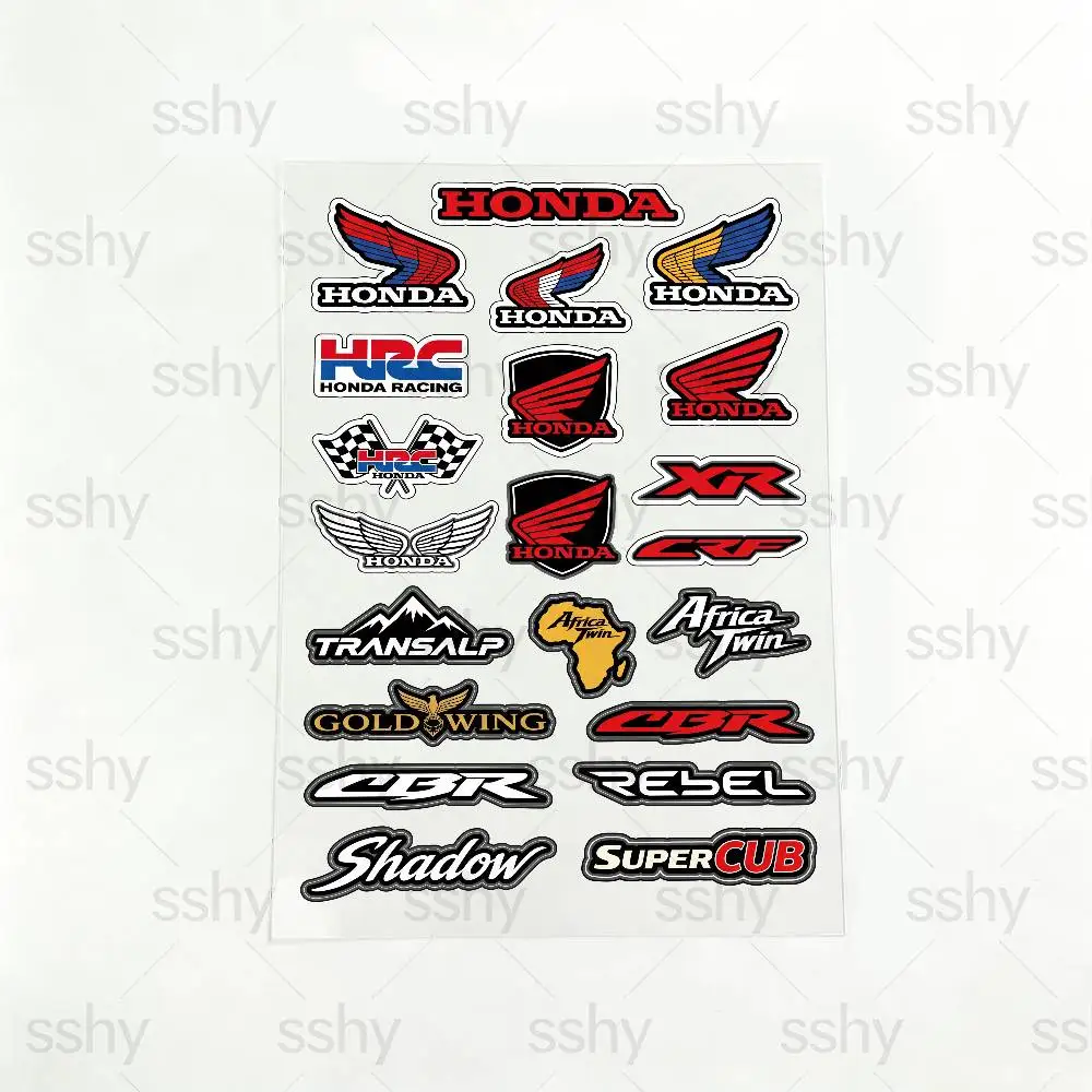 

FOR HONDA HRC H WING Reflective Motorcycle Stickers Waterproof Vinyl Decals for Motorbike Helmet Fuel Tank Bike