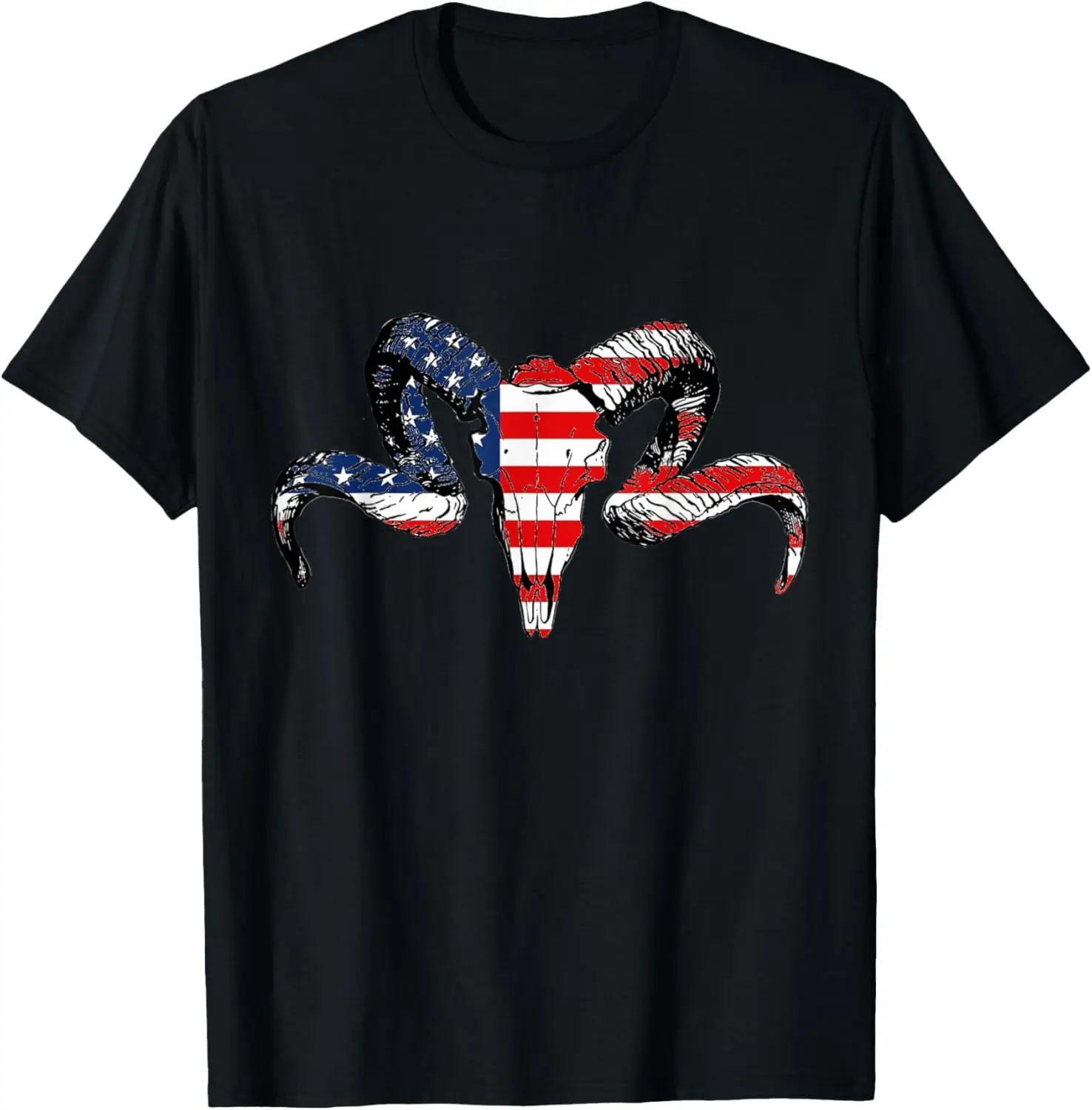 깃발 램 해골 티셔츠