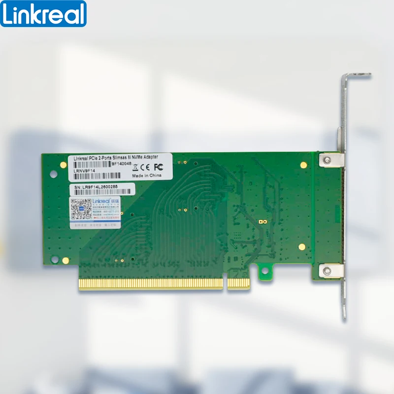 Linkreal PCI Express x16 to Two SlimSAS SFF-8654 8i Adapter-LRNV9F14