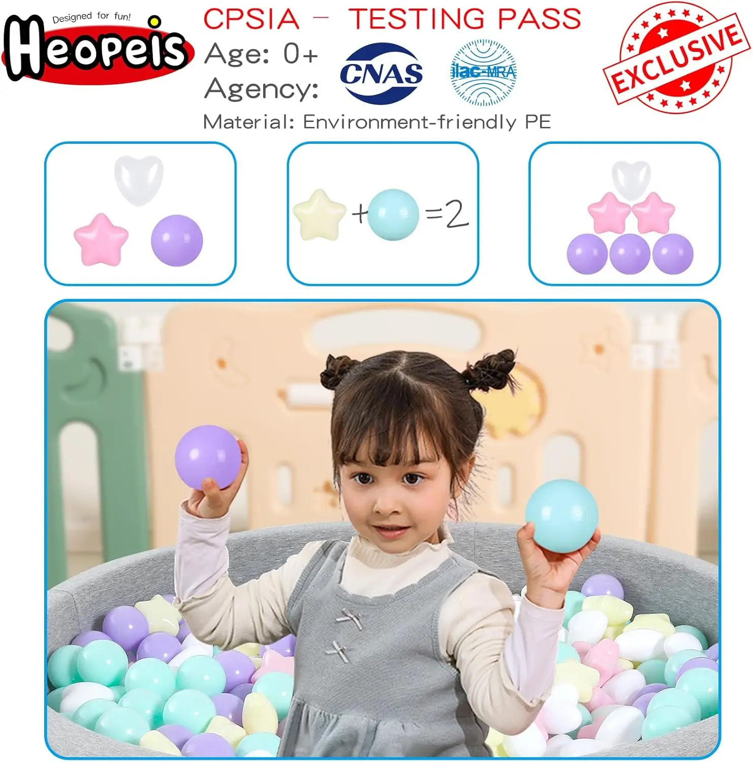 ボールピットボール 200個 マカロン プラスチックボール 幼児向け フタル酸フリー BPAフリー 耐圧ボール 再利用可能な子供用おもちゃ