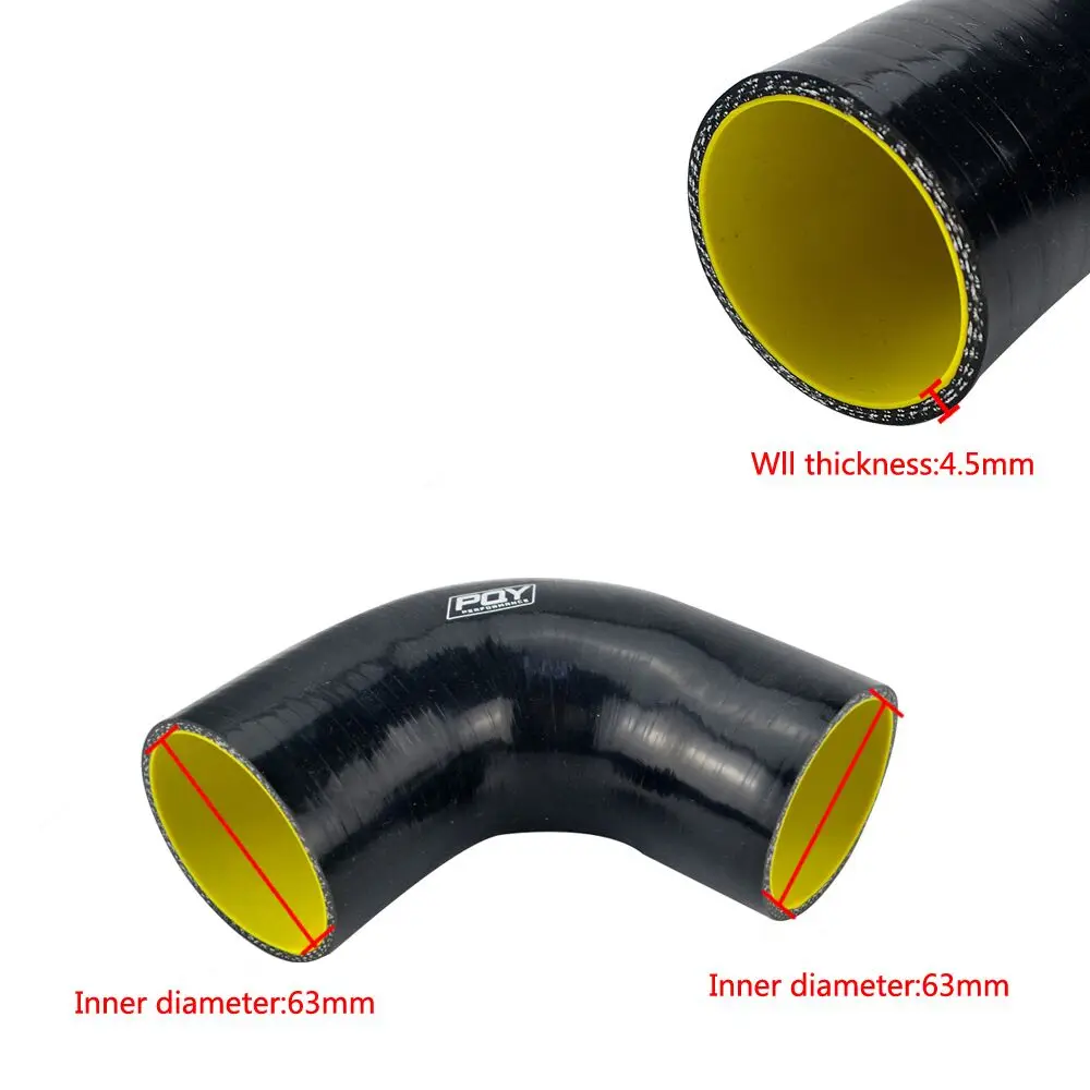 WLR RACING- 2.5 "63 مللي متر 90 درجة الكوع خرطوم السيليكون الأنابيب توربو كمية WLR-SH9025-QY #5