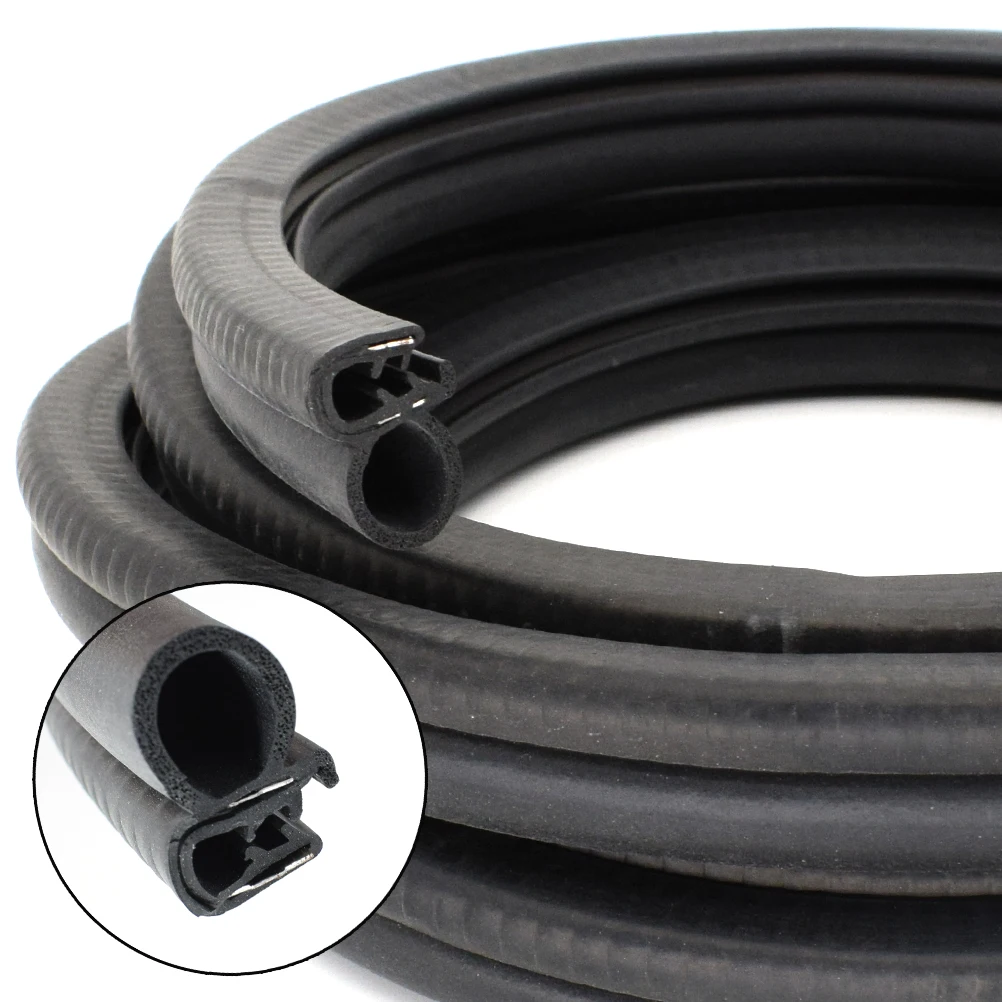 

10FT Car Door EPDM Trim Seal Strip with Side PVC Bulb for Car Boat Truck RVs and Home Applications Sealing Universal Dustproof