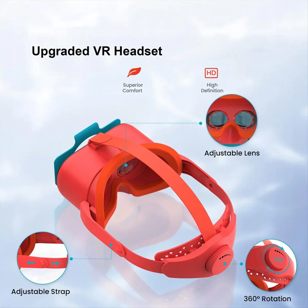 2026 نظارات جديدة + سماعة رأس VR للتبديل ونظارات سماعة خوذة VR ثلاثية الأبعاد مع حزام عدسة قابل للتعديل #4