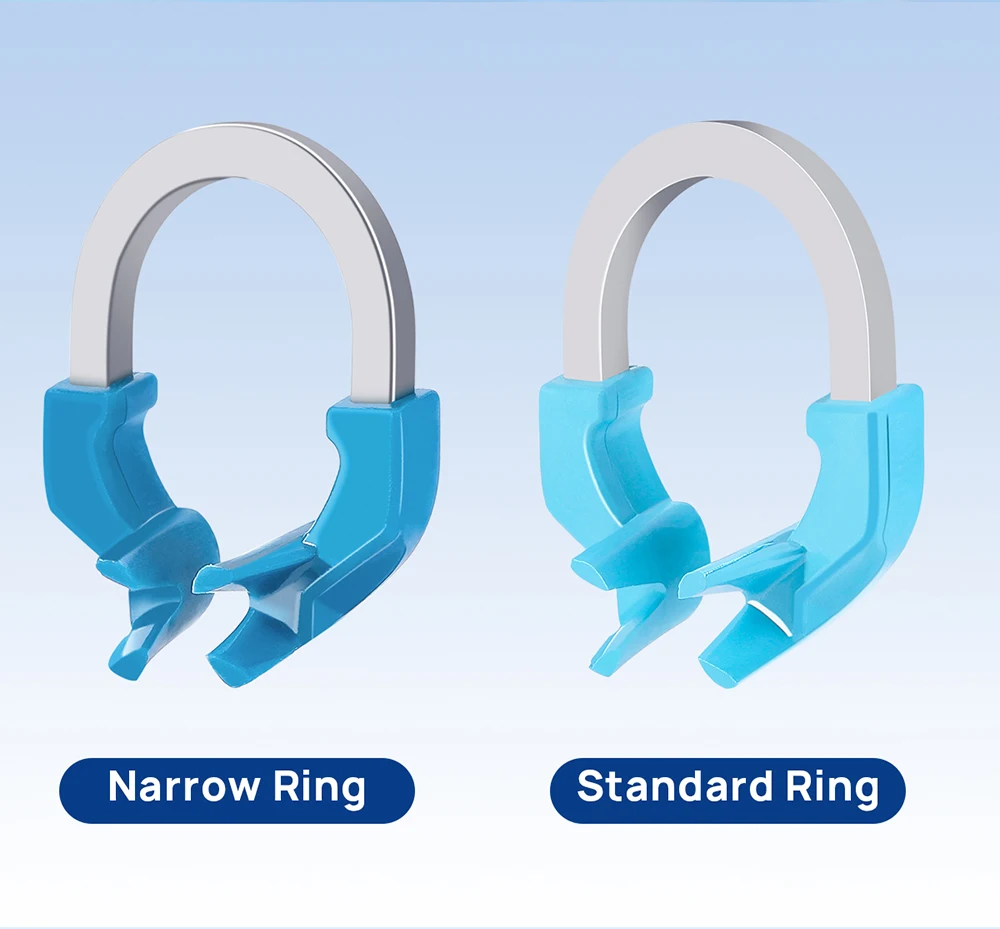 3-teiliges AZDENT Dental-Sektionsmatrizesystem, Matrizen, Clip-Ring, konturierte Matrizenbänder, Titan-Klemmring, universell schmal, tief – Detail 2