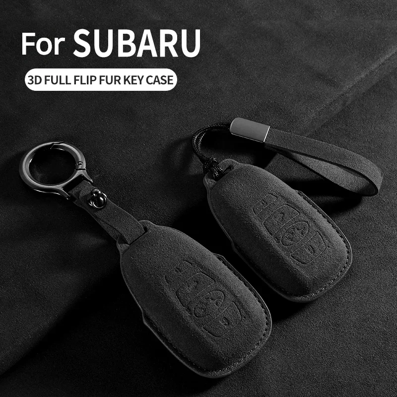 

Car Key Case For Subaru BRZ STI Legacy Forester Crosstrek Impreza WRX Ascent Outback Suede Car Keychain For Subaru