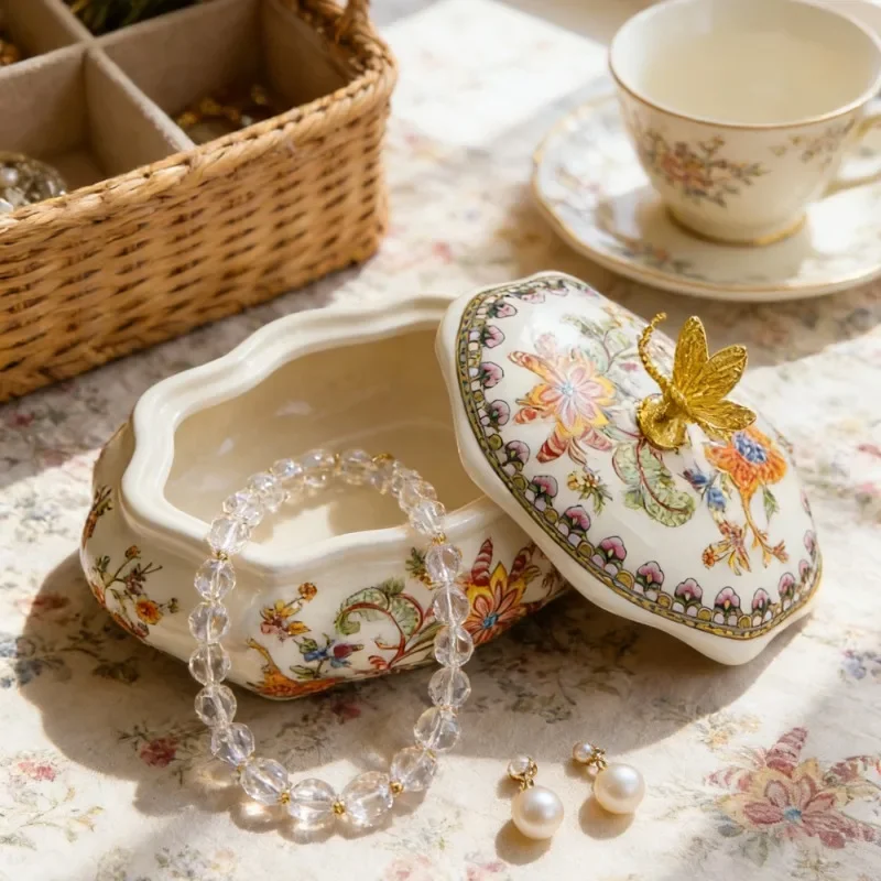 Ceramic Jewelry Box American European Style Storage Box Display Bottle Craft Ornament Storage Bottle Home Decoration Gift