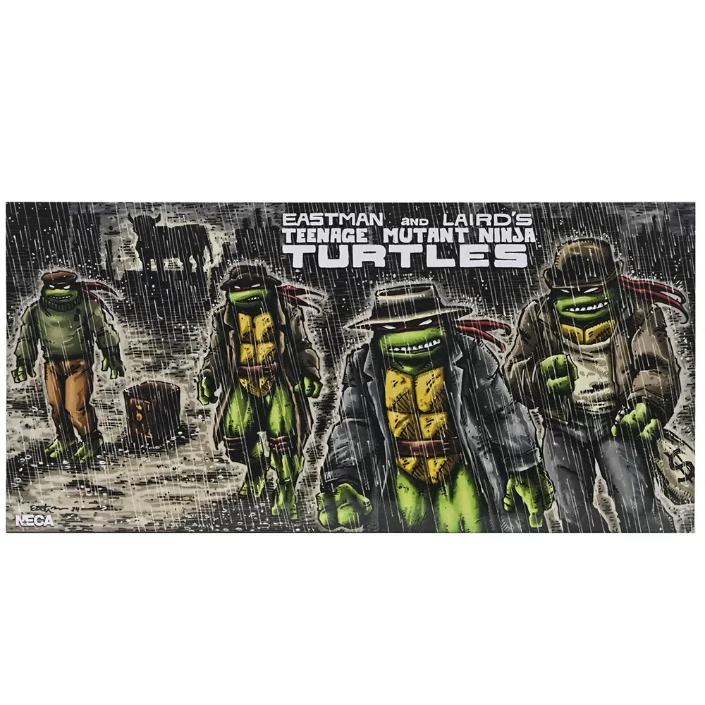 Op voorraad: NECA 54510 TMNT Mirage Comics Gangster Turtles, set van 4 actiefiguren van 18 cm, officieel gelicenseerd verzamelmodel.