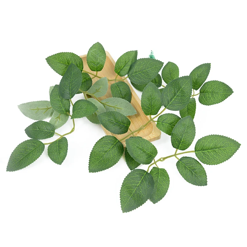 60Pcs Simulation Green Leaf Rose Leaves Christmas Decorations for DIY Home Wedding Bride Wrist Decorative Leaf Artificial Plants