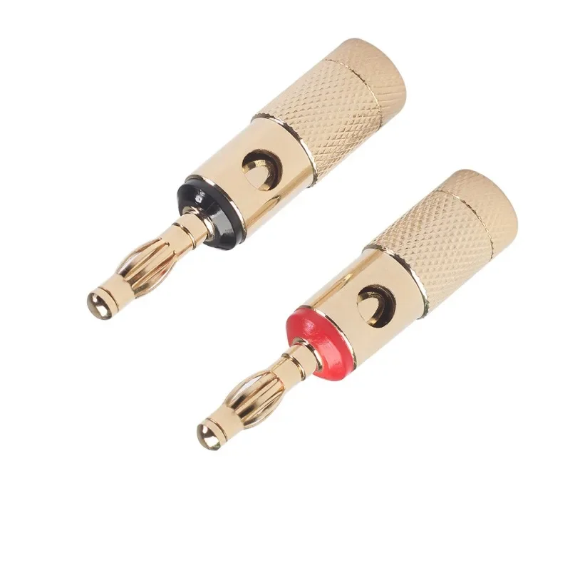 

4MM Gold-plated Banana Plugs Musical Audio Speaker Cable Wire Connectors Free Soldering Terminal for Speaker Amplifier