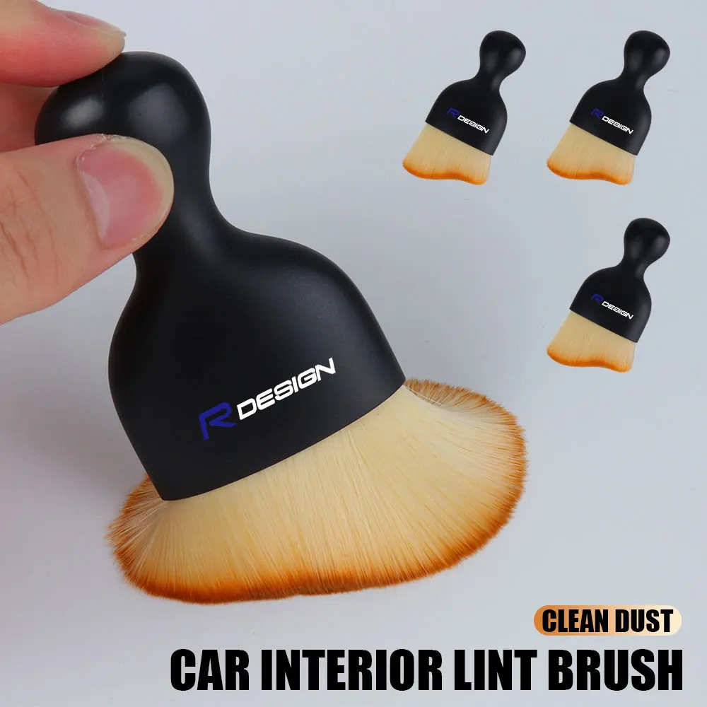 Car Badge Dust Brush Interior Detail Gap Air Vent Cleaning Soft Brush For Volvo RDESIGN XC60 XC90 S60 S80 S60L V40 V60 AWD V90