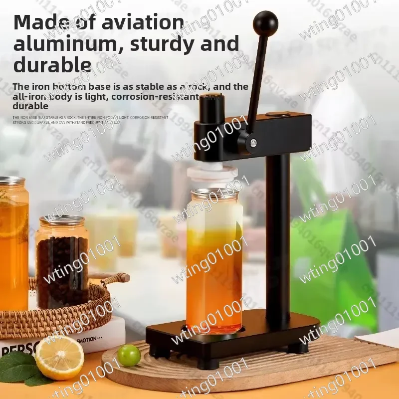 for Manual Can Sealer Handheld One Second Capping Tool No Power Needed Portable Outdoor Use Disposable Tin Lid Closer Device