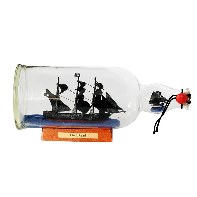 Black Pearl Bottle-In-Bottle Glass Drifting Bottle Wishing Bottle Creative Crafts Gift Small Decoration