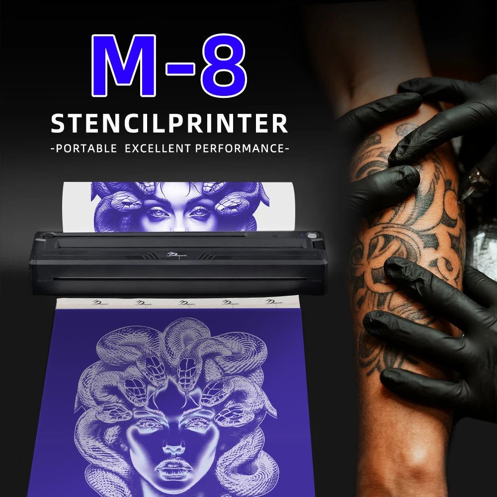 

NEW Wireless Tattoo Transfer Printer Portable Bluetooth Thermal Stencil Machine Print Realistic Portraits Compatible Phone & PC