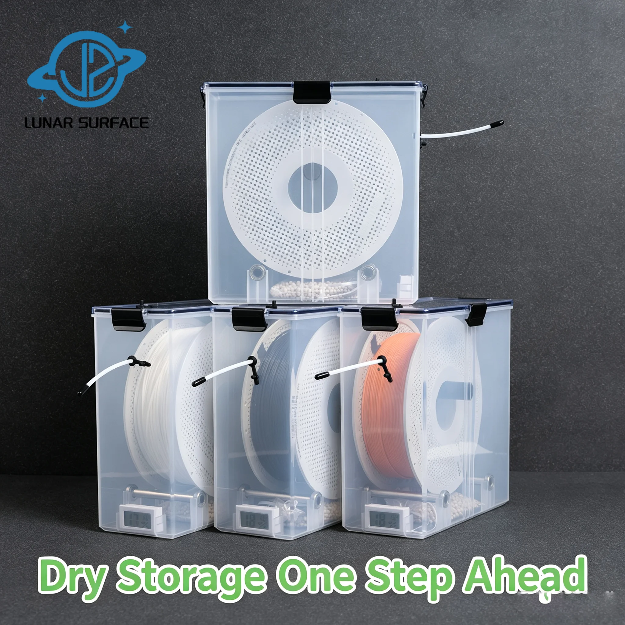 Dustproof 3D Printing Filament Dry Box Hygrometer Thermometer Filament Storage Case Viewable Anti-Moisture