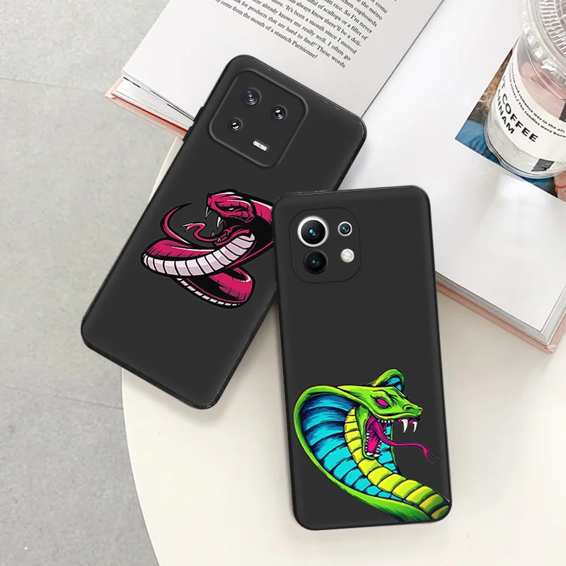 Soft Phone Case for Redmi Note13 Pro Plus 5G Note12 12C 13C Xiaomi 13 Lite 12 12X 12T Black Colorful Snake Cobra Python Cover