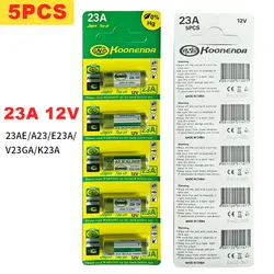 Batería alcalina para juguetes de timbre con Control remoto, pila seca A23 de 5 piezas, 23a y 12V, 23GA, EL12, MN21, V23GA, GP23A, MS21, LRV08