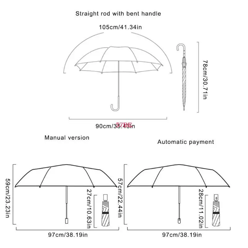

57be Portable Auto Folding Rain Umbrella Cartoon Capybara Water Prostaint Design