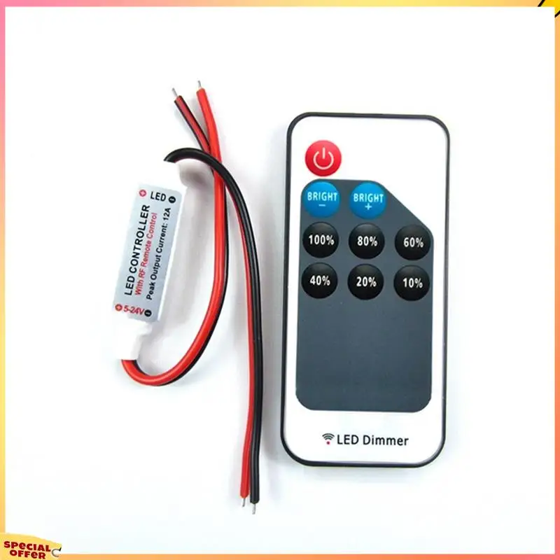 ABFI Mini LED لون واحد باهتة تيار مستمر 5 فولت 12 فولت 24 فولت 5050 2835 قطاع أضواء الجهد المستمر PWM إشارة تحكم RF 9-مفتاح التحكم عن بعد