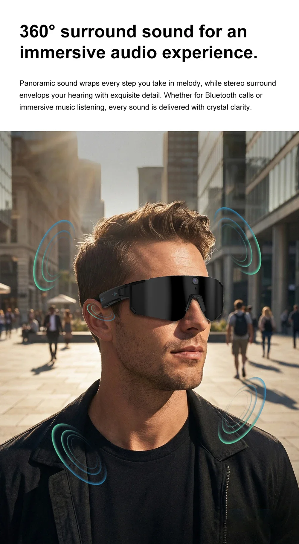 Oneplus AI Smart-Brille 1600W 8K HD Anti-Shake-Kamera Fahrrad-Foto- & Video-Sportsonnenbrille Dual-Mikrofon 32GB Winddichte Schutzbrille 2026 – Detail 10