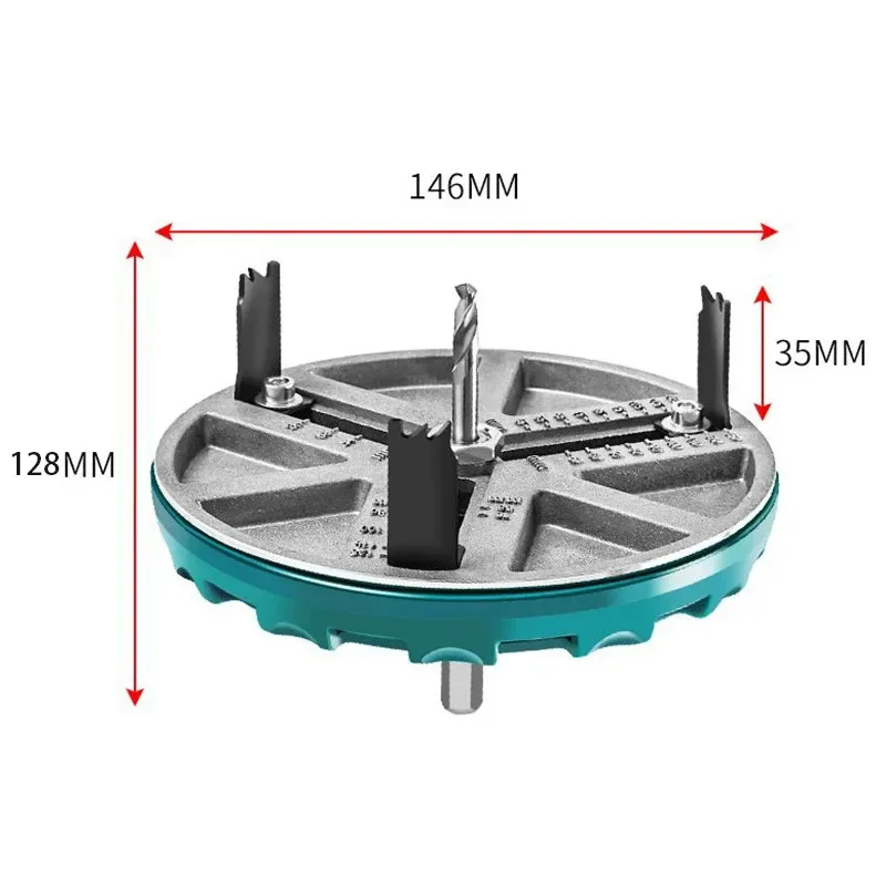 Multi-function adjustable, woodworking hole opener, plastic aluminum plate round drilling tool