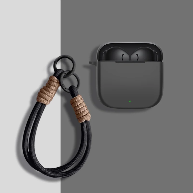 

Fashion Rope Wireless Earphone Case For Huawei FreeBuds SE2 SE3 Solid Color Silicone Protective Covers With Hook Lanyards