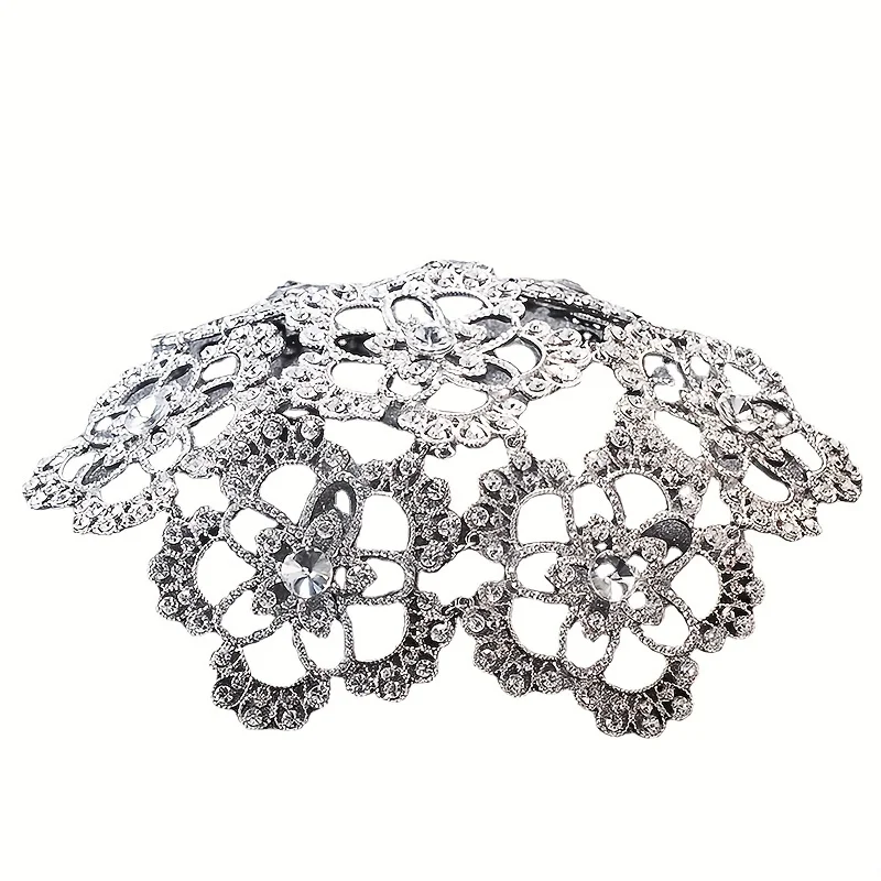 Tengda Bride Headwear Korean Rhinestone Glass Formal Hat Marry Flower Formal Hat Glass Wedding Dress Bride Hair Decorate