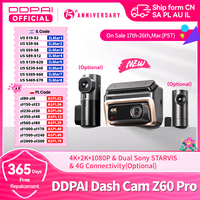 DDPAI 4K Dash Cam Z60 Pro 3CH Front and Rear Interior Car Camera SONY STARVIS2 Sensor 24h Parking 5GHz Wi-Fi ADAS GPS  4G