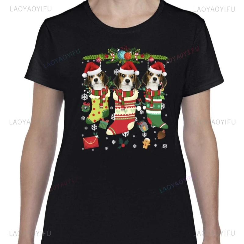 عيد الميلاد التي شيرت بيغل الكلب عيد الميلاد عيد الميلاد الحيوان عشاق الكلاب مضحك نمط تي شيرت عيد الميلاد تيز لطيف الأسرة حزمة هدية #5