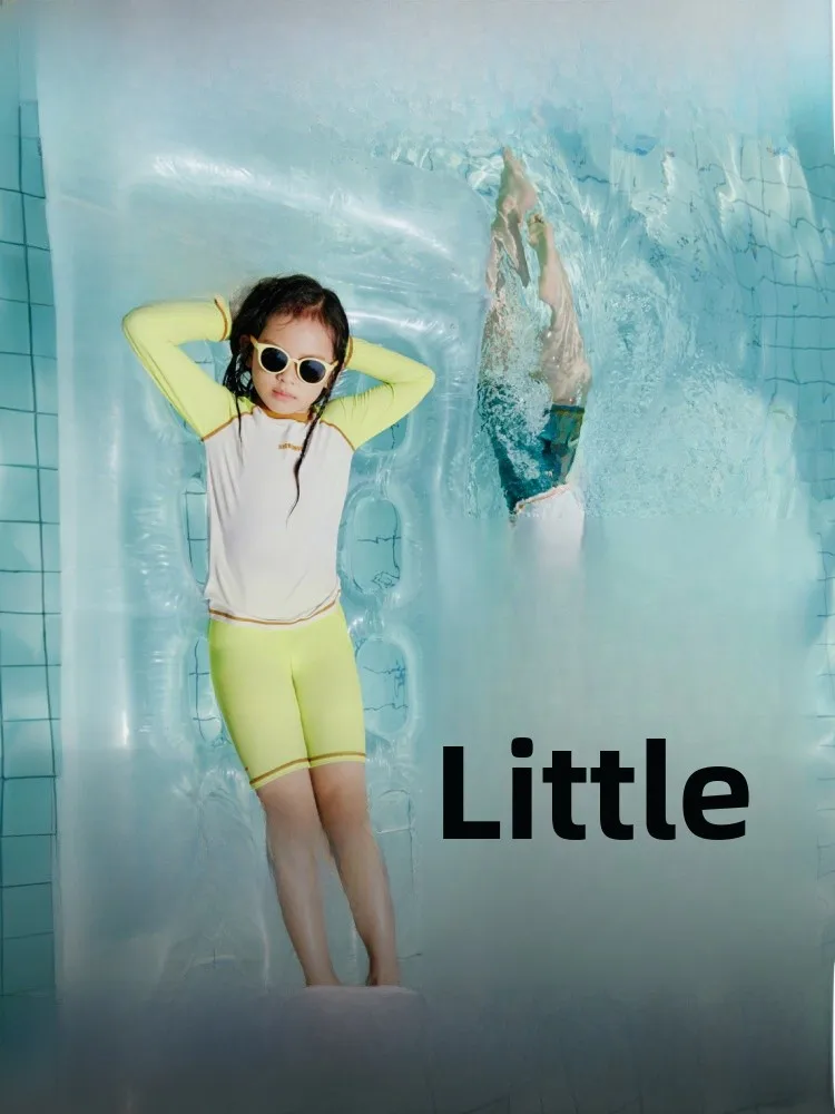 

Banana Le Children's Swimming Suit Long Sve Separate Qui Dry Beach Thermal M Baby Swimwear Fem Child Class a Sun...