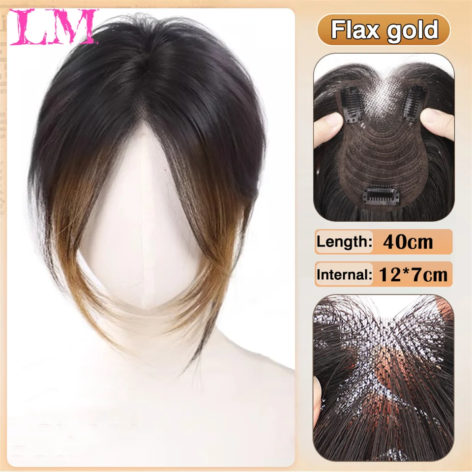 LM Synthetic Eight-character Bangs Wig For Women On Top Of Head To Cover White Hair And Increase Hair Volume Wig Pieces