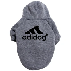 New Pet Dog Hoodies Autumn and Winter Season Large Dog Clothes Adidog Text Pattern French Bulldog Labrador Jacket Clothing