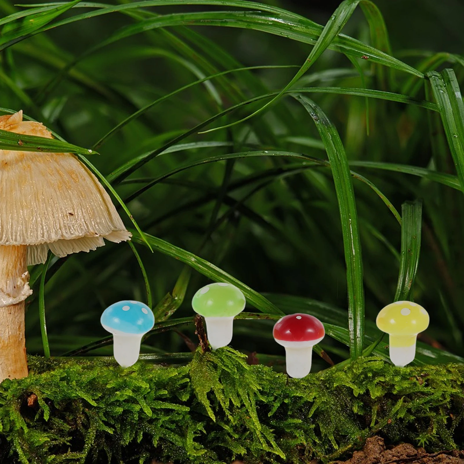 

60Pcs Artificial Mushroom Pots Decor Mini Foam Mushroom Ornament for Micro Landscape Fairy Garden Bonsai Terrarium Accessories