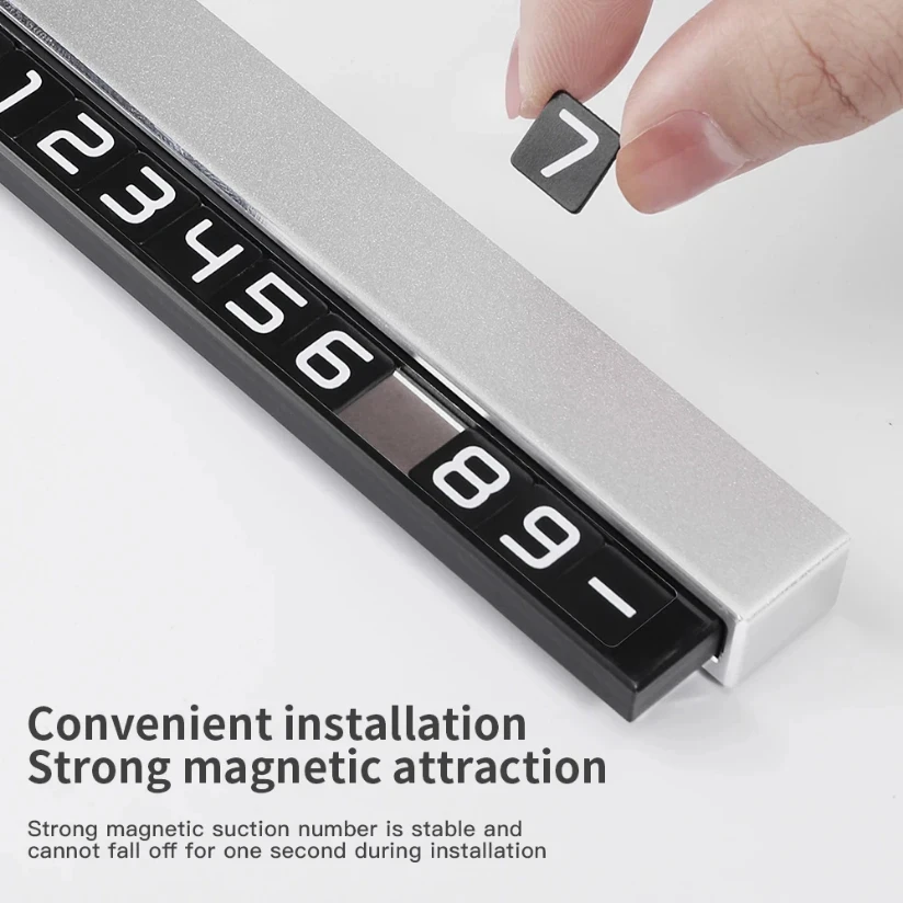 Numero di telefono della carta di parcheggio temporaneo per auto Supporto per telefono per auto Targa telefonica luminosa Accessori per lo styling dell'auto