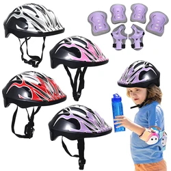 Kids Safety Helmet Knee Elbow Pad Set Kids Protective Gear Set for Bicycle Cycling Skateboard Scooter Skating Wrist Head Guards