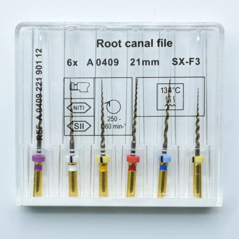 歯科用ニッケルチタン根管ファイル、ゴールド器具、歯科医ツール、21mm、25mm