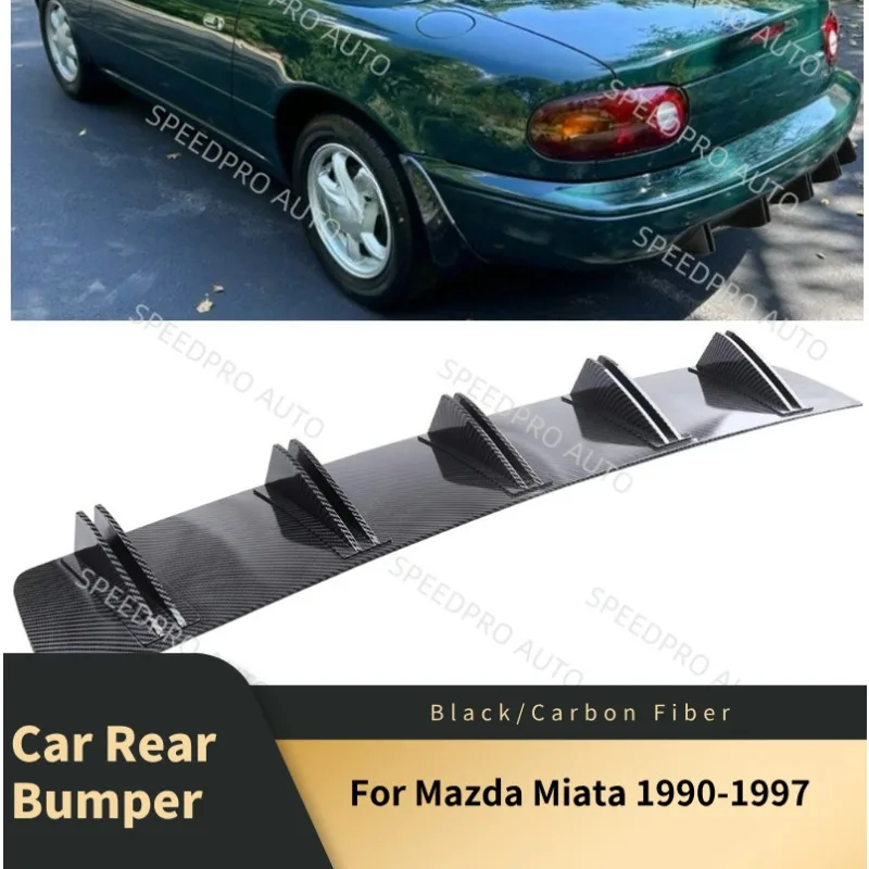 

Rear Diffuser 5 Fins Shark Bumper Splitter Spoiler Lip For Miata 1990-1997 Car Body Kit Accessories Black