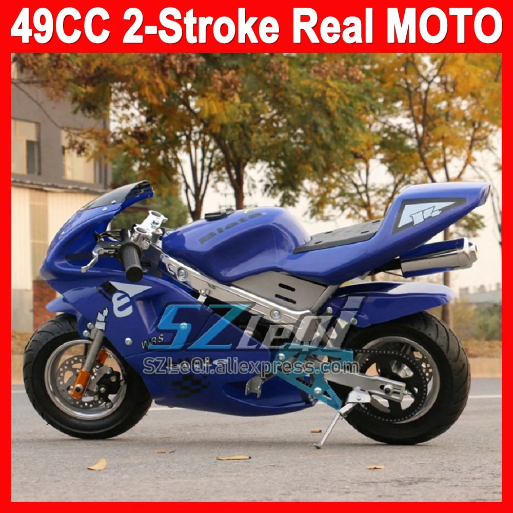 49CC 2-Stroke Gasoline Pocket Bike Motorcycle Race MOTO Bike Sports Racing Motorbike For New Year Birthday Holiday Festival Gift