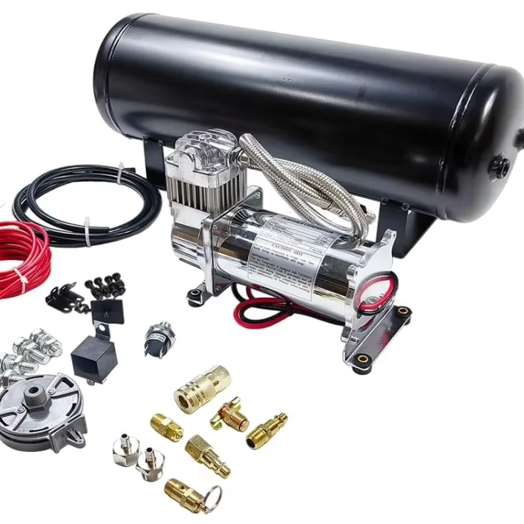 

Reconstruction kit air suspension compressor, equipped with truck air storage tank and air horn for off-road driving at 12 volts