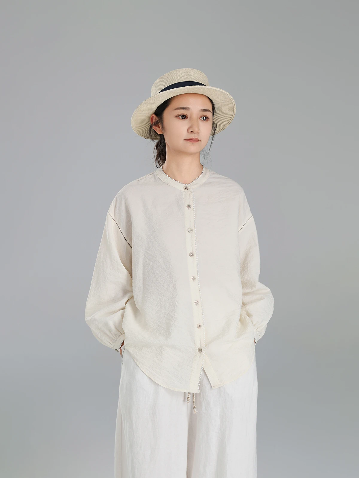 

Design Sensation Silk irt Women's Long Sve round Ne Unique Beautiful Early Autumn Top Small ence Ele Faion