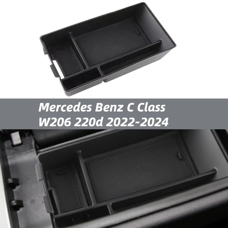 

For Mercedes Benz C Class W206 220d 2022-2024 Car Armrest Storage Box Center Console Organizer Containers Interior Accessories