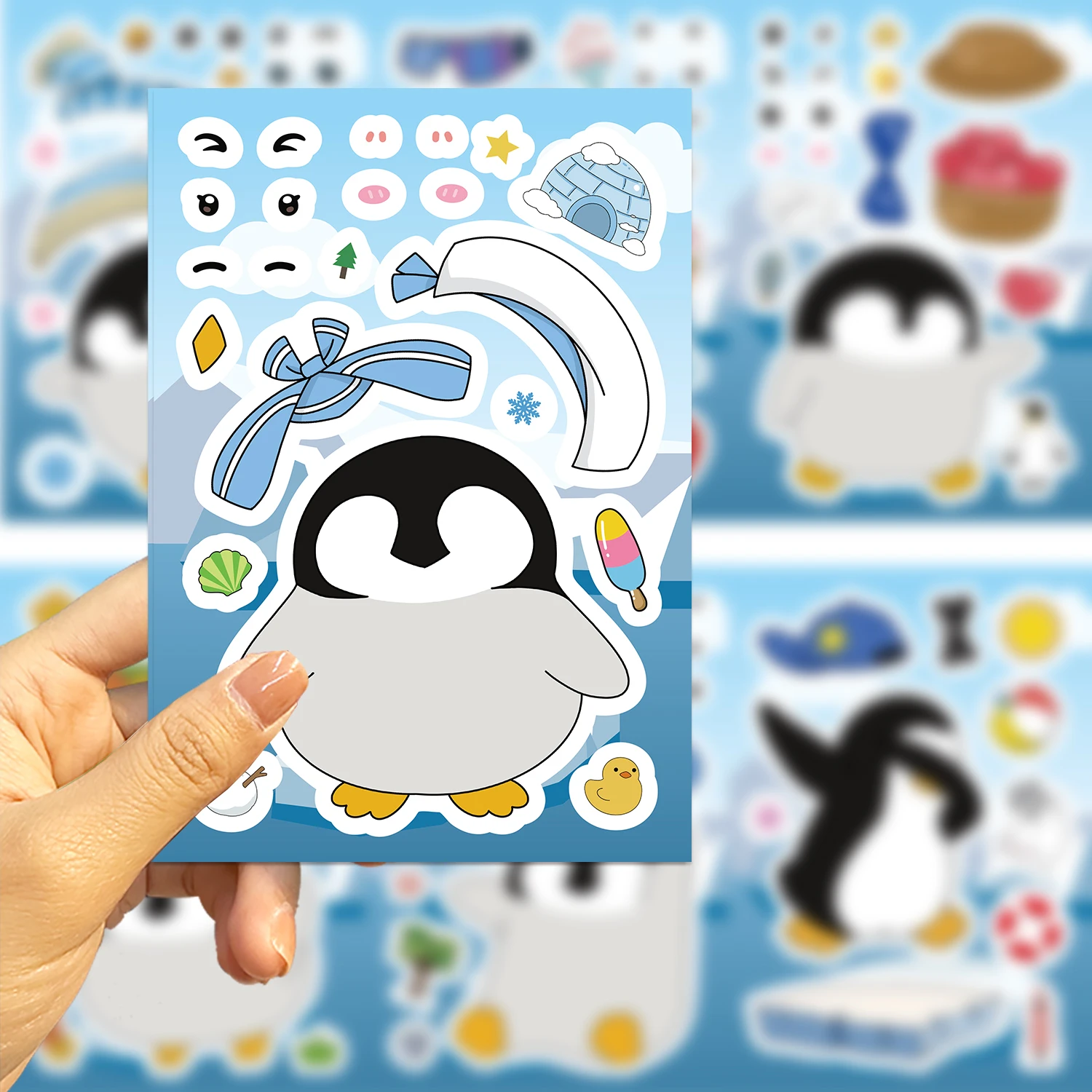 8 قطعة البطريق ورقة مذكرات الكمبيوتر سكيت اليدوية ملصقات الكرتون متعة الكلاسيكية عطلة هدية الديكور #3