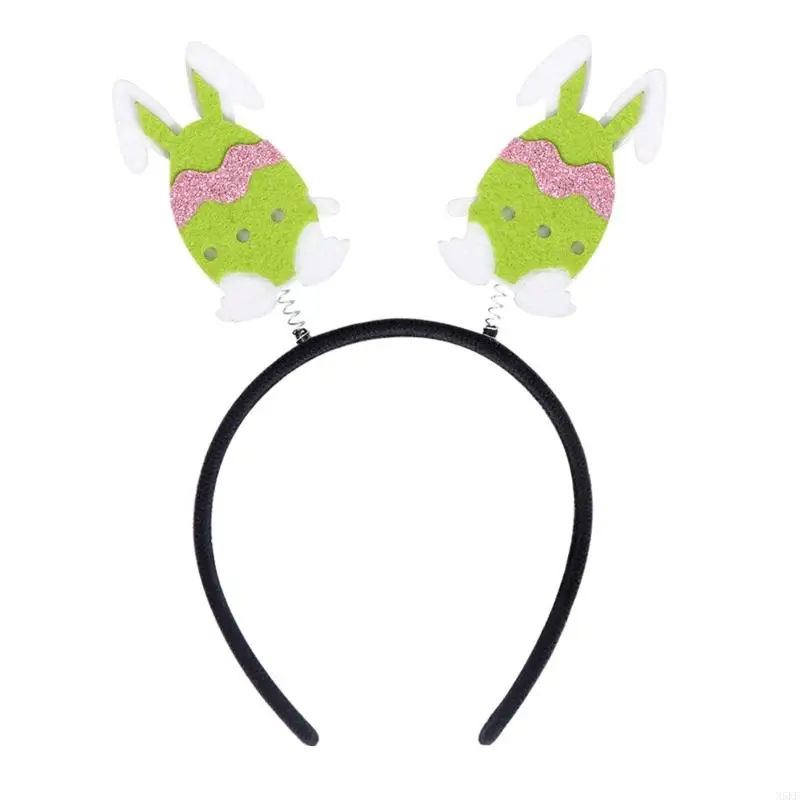 N5kf子供バニー耳卵ヘッドバンドガールズイースターヘアバンドパフォーマンスヘア装飾