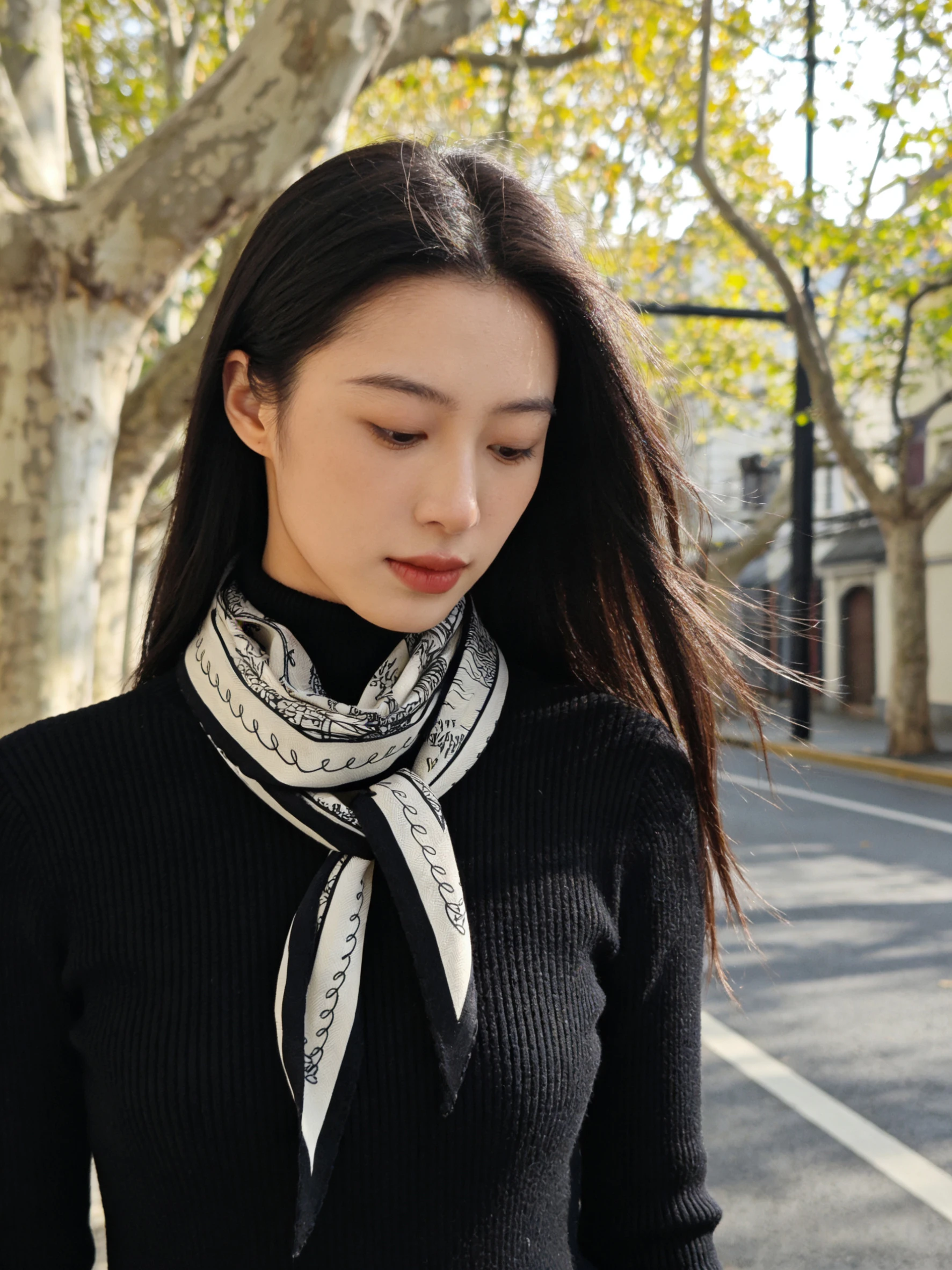 paris-walk-double-sided-diamond-silk-wool-scarf-women's-autumn-winter-warm-irregular-korean-sle-faion-accory