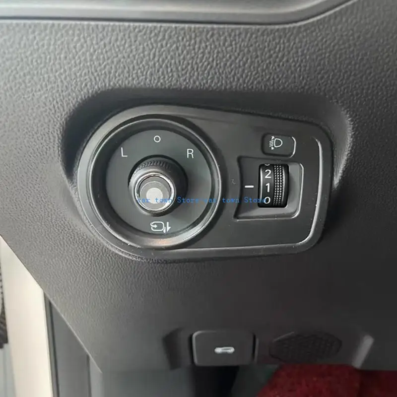 RXJE متوافقة مع MG4 EV2022-2024 مفاتيح المصابيح الأمامية السيارة تغطية تقليم ملصقات التزيين الداخلية ألياف الكربون ABS #6