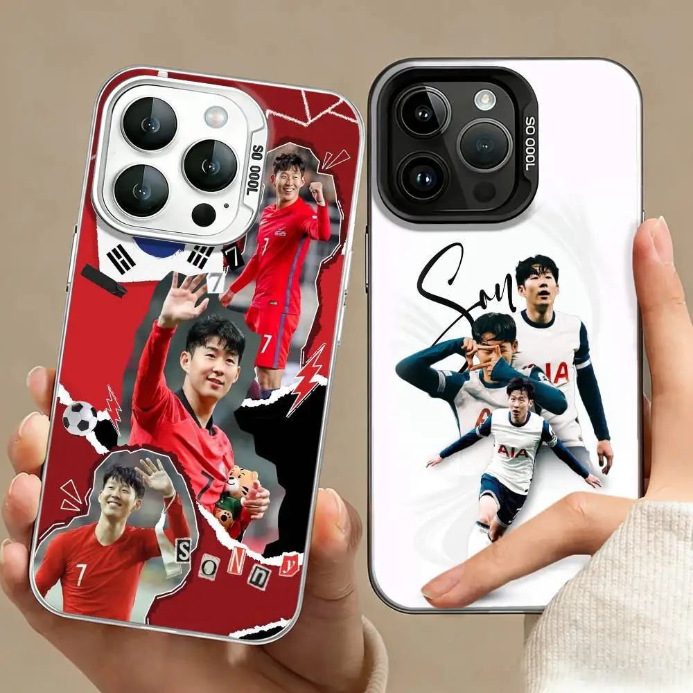 

Pride of Asia S-Son Heung-min Phone Case For iPhone 17,16,15,14,13,12,11 Plus,Pro Max,XS,Colored silver phone case