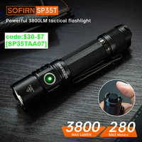 Sofirn SP35T 3800lm Tactical 21700 Flashlight Powerful LED Light USB C Rechargeable Torch with Dual Switch Power Indicator ATR